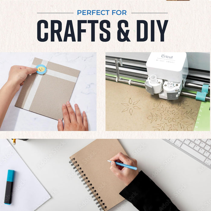 Chipboard Sheets 8.5" x 11" - 100 Sheets of 22-Point Kraft Board for Crafts, DIY Projects, and Packaging - Durable Alternative to Cardboard Sheets and MDF Board