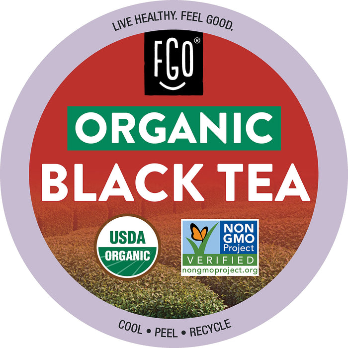 FGO Organic Black Tea K-Cup Pods for Keurig, 24 Count (Pack of 1), Premium Black Tea is USDA Organic, Non-GMO, & Recyclable with Naturally Occurring Caffeine
