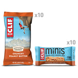 CLIF BAR - Crunchy Peanut Butter - Full Size and Mini Energy Bars - Made with Organic Oats - Non-GMO - Plant Based - 2.4 oz. and 0.99 oz. (20 Count)