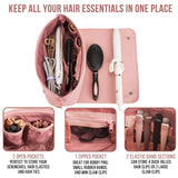BAREFOOT CARIBOU Hair Tools Travel Bag and Heat Resistant Mat for Flat Irons, Straighteners, Curling Iron, and Haircare Accessories, 2-in-1 design, with Interior Pockets, Portable Organizer (Dune)