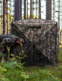 TIDEWE Hunting Blind See Through with Carrying Bag, 2-3 Person Pop Up Ground Blinds 270 Degree, Portable Resilient Hunting Tent for Deer & Turkey Hunting (Camouflage)