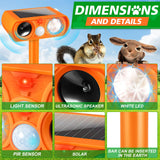 Ultrasonic Cat Deterrent,Solar Powered Deterrent with Motion Sensor and Flashing Lights Outdoor Solar Farm Garden Yard Device,Dogs,Cats,Birds
