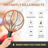 ASPECTEK 2 Pack Electric Fly Swatter,3000V Indoor Outdoor Zapping Racket,Handheld Mosquito Killer,Bug Zapper Battery Powered (2xAA Not Included£©