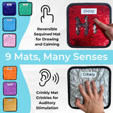 9 Labeled Sensory Mats w/Lesson Plans | Autism Sensory Products | Preschool Classroom Must Haves | Montessori Toys | Sensory Tiles for Sensory Wall Toys