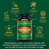 Life's Fortune Multivitamin & Mineral 180 Tablets, All Natural Energy Source Supplying Whole Food Concentrates, Antioxidants, Amino Acids, Enzymes, Trace Minerals & More