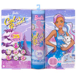 Barbie Color Reveal Advent Calendar, 1 Color Reveal Doll & 3 Pets, Clothes, Accessories & 2 Hair Extensions, 25 Surprises, for Kids