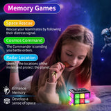 Niufunmal Rechargeable Game Cube, 15-in-1 Fun Brain Memory & Speed Games for Kids, Christmas Birthday Gifts for Boys Girls Ages 6-12+ Years Old, Cool Toys for Kids Teens with Score Screen (Black)