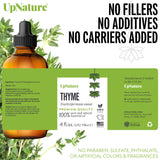 UpNature Thyme Essential Oil - 100% Natural & Pure, Undiluted, Premium Quality Aromatherapy Oil - Calms and Soothes Skin, 4oz