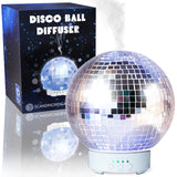 Disco Ball Diffuser Rotating - 300 ML Essential Oil Diffuser with Whisper Quiet Operation, 7 Color Night Light & 4 Time Settings, Cute Eclectic Home Decor | Aromatherapy Diffuser for Large Room Silver