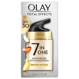 Olay Facial Moisturizing Lotion SPF 30 Total Effects for Dry Skin, 7 Benefits including Minimize Pores, Anti-Aging, 1.7 oz