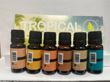 Tropical Gift Set of 6 Premium Grade Fragrance Oils - Coconut Cream, Bay Rum, Pina Colada, Tahitian Vanilla, Ocean Breeze, Pineapple - 10Ml - Scented Oils