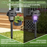 Qualirey 4 Pcs Solar Mosquito Zapper Outdoor Waterproof Solar Zapper Bug Outdoor Solar Powered Mosquito Killer Lamp Lighting Mosquito Repellent Lamp for Garden Yard Insect (Gray Bronze)