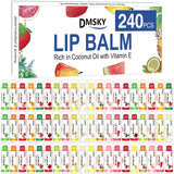 DMSKY 240 Pack Lip Balm, Natural Lip Balm Bulk with Vitamin E and Coconut Oil, Lip Halm Hydrating for Chapped Lips, Gifts for Women Stocking Stuffers Party Favors