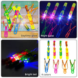 Ynybusi 50 Pcs Slingshot Outdoor Toys,Glow in The Dark Party Supplies Toys Rocket with Launcher,Glow Sticks Easter Basket Stuffers Birthday Christmas Gifts Party Favors for Kids 4-8-12 Bulk Toys