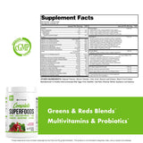 Complete Superfoods, Greens & Reds Blend*, Apple Cider Vinegar, Digestive Enzyme Blend*, Probiotic Blend*, Multivitamin* (Raspberry Pomegranate - 30 Servings)