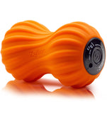 Zyllion Vibrating Peanut Massage Ball - Rechargeable Double Lacrosse Muscle Foam Roller for Physical Therapy, Myofascial Trigger Point Release, Plantar Fasciitis - Orange (ZMA-30)
