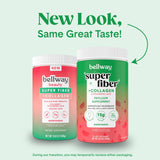 Bellway Super Fiber Powder + Collagen (2 Pack), Sugar-Free Psyllium Husk Powder with Hydrolyzed Collagen Peptides for Gut Health, Healthy Skin, Nails, Bones & Joints, Watermelon (21.2 oz)