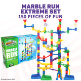 Marble Genius Marble Run - 150 Complete Pieces Maze Track Christmas Toys for Adults, Teens, Toddlers & Kids Aged 4-8 Years Old, (85 Translucent Marbulous Pieces + 65 Glass-Marble Set), Super Set