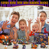 31-Day Halloween Advent Calendar 2024 | Spooky Haunted House, Ghosts, Bats & Pumpkins Building Block| Fun Countdown Halloween Toy Gifts for Kids