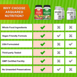 aSquared Nutrition Fruits and Veggies Supplement - 90 Veggie & 90 Fruit Capsules - Superfood Vegetable Greens Vitamins Pills - Nature's Super Food Alternative to Powder & Gummies