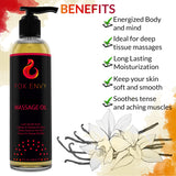 Fox Envy Body Massage Oil: Organic Massage Oil for Massage Therapy, Orange Blossom with Rosemary, Premium Massaging Oil with Jojoba & Coconut Massage Oil, 1 Bottle, 8 fl oz