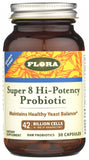 Flora Super 8 Hi Potency Probiotics 30 Count - Healthy Yeast Balance & Digestive Health - for Men & Women - 42 Billion CFU, Raw, Gluten Free - Up to 1 Month Supply
