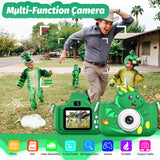 goopow Kids Selfie Camera Toys for Girls Age 3-9, Digital Video Camera Toy with Protective Cover,Christmas Birthday Festival Gifts for 3-9 Year Old Girls Boys- 32GB SD Card Included (Green-H25)