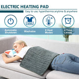 BEAUTIKEN Heating pad Electric Heat Pad for Back Pain and Cramps Relax - Electric Heat Pad with 6 Heat Settings -Auto Shut Off (Dark Gray, 24“x12”)