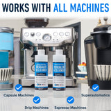 Essential Values Universal Descaling Solution for Keurig Breville Nespresso & Delonghi (4 Uses) | Coffee Machine Descaler Cleaner | Liquid To Descale Automatic Coffee Makers & Espresso Machines