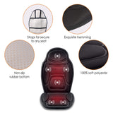 Snailax Massage Seat Cushion - Back Massager with Heat, 6 Vibration Massage Nodes & 2 Heat Levels, Massage Chair Pad for Home Office Chair，Black