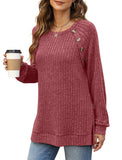 Bofell Long Sleeve Shirts for Women Dressy Tops Christmas Sweaters Winter Cute Red XL