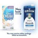 Rice Dream Organic Rice Milk Drink, Enriched Original, Calcium & Vitamin D, Vegan Dairy Alternative, Lactose Free, Shelf Stable, 32oz (Pack of 6)