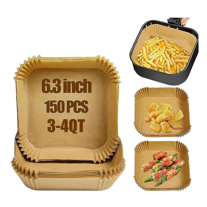 Air Fryer Liners Disposable for Most Small Air Fryer 2-5 Qt, 150 Pcs Square Parchment Paper Mini Air Fryer Liners for 2-5 Qt