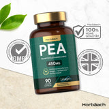 Palmitoylethanolamide Pea 450mg | Levagen Plus PEA | 90 Vegan Capsules | by Horbaach