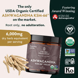 TRIBE ORGANICS Vegan Ashwagandha KSM 66 Pure Organic Root Powder Extract Ayurvedic Supplement - Focus Mood Support Increase Energy Strength 600mg of Natural KSM66 for Superior Absorption - 90 Capsules