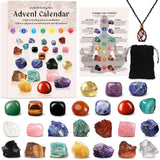 Hogesa Advent Calendar 2024 Crystals Adult-24 Days Chakra Crystals&Healing Stones,Christmas Countdown Calendar Natural Stones Crystals Healing Journey for Girls Boys