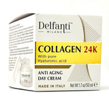 Delfanti-Milano • COLLAGEN 24K • Anti-Aging Day Cream • Face and Neck Moisturizer with pure Hyaluronic Acid • Made in Italy.