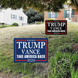 WENWELL Trump Vance 2024 Yard Signs 2-Pack – Double-Sided,Waterproof,UV Resistant,12x18 Inchs with Metal H-Stakes – Donald Trump JD Vavce Campaign Rally Placard Outdoor Lawn Decoration