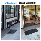 Ruedamann Threshold Ramp, Durable Solid Rubber with 2200lbs Load Capacity, Non-Skid and Anti-Slip Surface, Wheelchair Ramp for Doorways and Bathroom (2 Inch Rise)