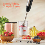 Powerful Immersion Blender, Electric Hand Blender 500 Watt with Turbo Mode, Detachable Base. Handheld Kitchen Gadget Blender Stick for Soup, Smoothie, Puree, Baby Food, 304 Stainless Steel Blades