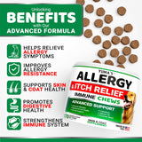 YUMA'S Dog Allergy Relief Chews - Dog Itching Skin Relief Treatment Pills - 170 Treats - Anti-Itch for Dogs - Itchy and Paw Licking - Dry Skin & Hot Spots - Omega 3 Fish Oil - Skin & Coat Supplement