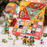 Advent Calendar 2024 - Christmas Building Blocks Holiday Gifts for kids Teen 24 Days Surprise Gift Box Christmas Countdown Calendar for Girl Boys 6 In 1 Santa Tree Train House Block Toy Set