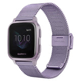 TRUMiRR Watch Band for Venu Sq/Vivoactive 5 Orchid Purple, Mesh Woven Stainless Steel Watchband Quick Release Strap Wristband for Garmin Venu Sq 2 / Venu Sq Music/Venu Smartwatch