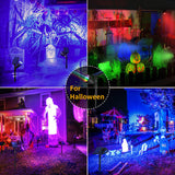 ROSHWEY Solar Outdoor Lights Waterproof, 9 Lighting Modes Halloween Christmas Solar Garden Lights Colored Landscape Spotlights Spot Lights Outdoor Lighting for Backyard House Yard Pool Patio- 4 Pack