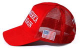 Trump 2024 45-47 MAGA Trucker Hat Make America Great Again Slogan with USA Flag Adjustable Baseball Cap Mesh Snap(Red MAGA Hat)