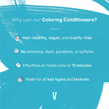 OVERTONE Haircare Semi-Permanent Color Depositing Conditioner with Shea Butter & Coconut Oil, Vibrant Teal, Cruelty-Free, 8 oz