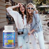 Biotin and Collagen Vitamins + Keratin with Folate - Hair Loss Treatments for Women & Men - Hair, Skin and Nails Supplements for Hair Growth & Postpartum Support - GMO Free & Gluten Free (120 Caps)