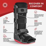 ManaMed ManaEZ Air Boot Tall CAM Boot | Orthopedic Walking Boot For Sprained Ankle with Air Pump | Foot Brace for Injured Foot, Ankle Sprain, Broken Toe & Post Surgery | Fracture & Cast Boots (Large)