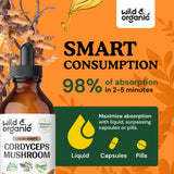 Cordyceps Mushroom Extract - Cordyceps Sinensis Liquid Drops Supplement for Immune and Energy Support - Cordyceps Mushroom Powder Tincture - Vegan, Alcohol Free Mushroom Supplement - 4 Fl Oz