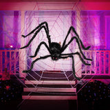 JOYIN 2 Pack 5 Ft. Halloween Outdoor Decorations Black Scary Giant Fake Hairy Spider Props for Yard Party Decor